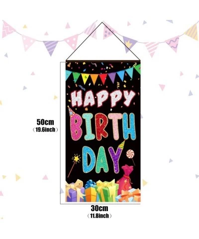 Colorful Happy Birthday Sign Birthday Door Hanging Happy Birthday Hanger Birthday Door Banner Wall Decorations Bday Shower Pa...