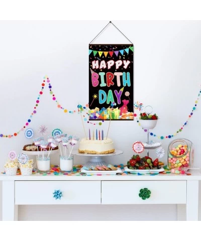 Colorful Happy Birthday Sign Birthday Door Hanging Happy Birthday Hanger Birthday Door Banner Wall Decorations Bday Shower Pa...