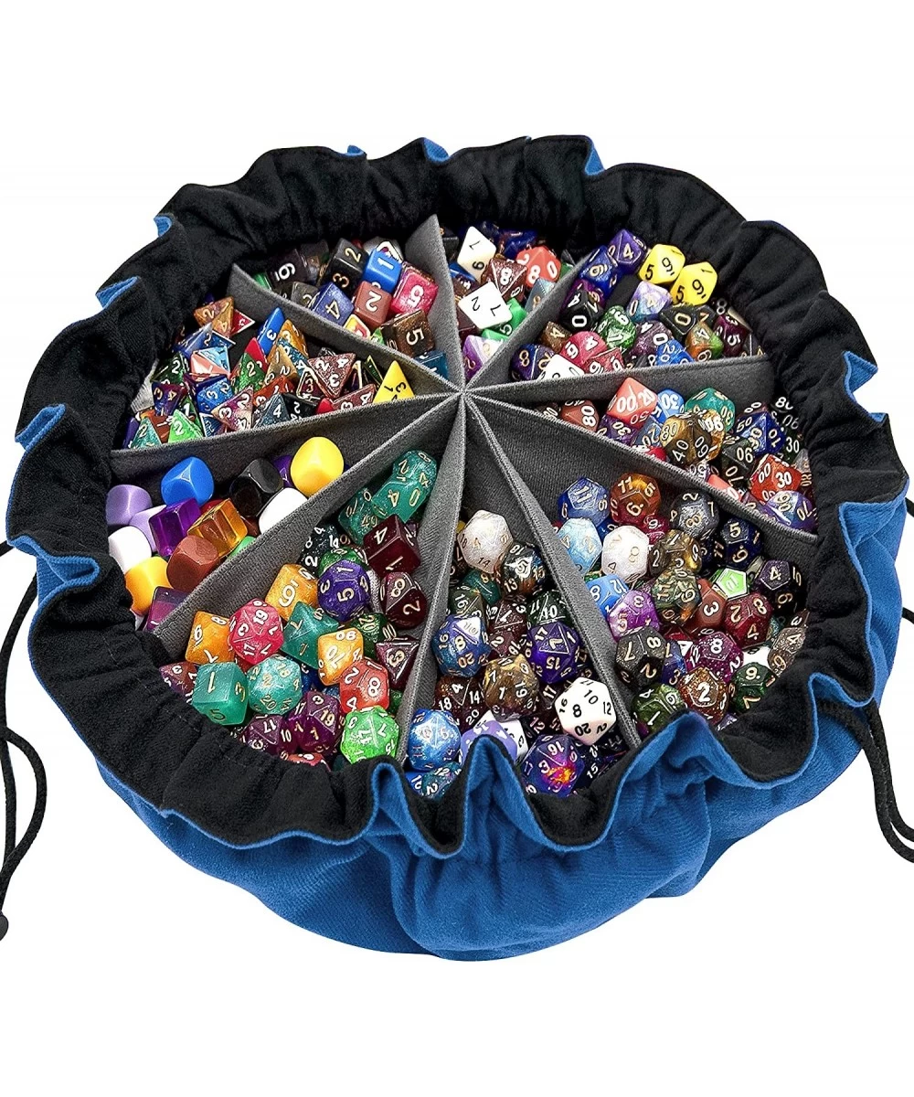 Large Dice Bag with Pockets Big Capacity Dice Bag Drawstring Dice Pouch DND Dice Storage Bag for RPG MTG Table Games Hold Ove...