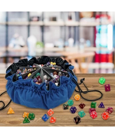 Large Dice Bag with Pockets Big Capacity Dice Bag Drawstring Dice Pouch DND Dice Storage Bag for RPG MTG Table Games Hold Ove...