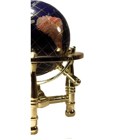 Unique Art 6-Inch by Blue Lapis Ocean Mini Table Top Gemstone World Globe with Gold Tripod $70.46 Geographic Globes