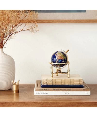 Unique Art 6-Inch by Blue Lapis Ocean Mini Table Top Gemstone World Globe with Gold Tripod $70.46 Geographic Globes