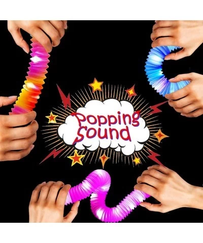 2PCS Christmas LED Light Up Pop Tubes Toddler Autism Sensory Toys for Toddlers 1-3 Animal Fidget Toy for Kid Pop Sound Spring...