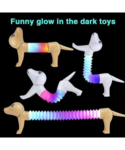 2PCS Christmas LED Light Up Pop Tubes Toddler Autism Sensory Toys for Toddlers 1-3 Animal Fidget Toy for Kid Pop Sound Spring...