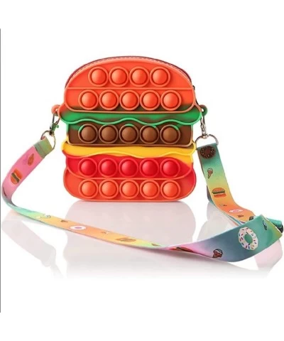 Burger Hamburger Push Bubble Pop-on-it Cross Body Purse Bag Sensory Pop Fidget Stress Relief Popper $21.28 Fidget Toys