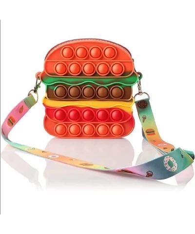 Burger Hamburger Push Bubble Pop-on-it Cross Body Purse Bag Sensory Pop Fidget Stress Relief Popper $21.28 Fidget Toys