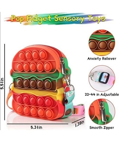 Burger Hamburger Push Bubble Pop-on-it Cross Body Purse Bag Sensory Pop Fidget Stress Relief Popper $21.28 Fidget Toys