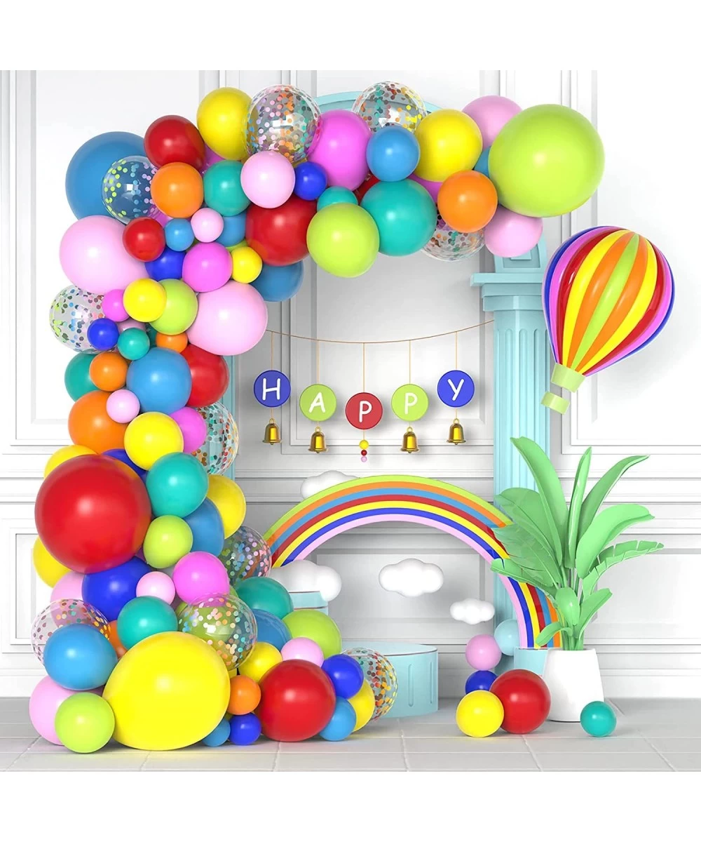 Rainbow Balloon Arch Kit 144pcs 18In 12In 10In 5In Assorted Color Balloons Confetti Balloons for Carnival Circus Fiesta Baby ...