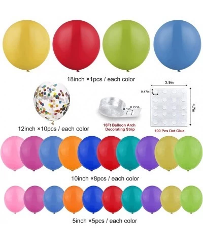 Rainbow Balloon Arch Kit 144pcs 18In 12In 10In 5In Assorted Color Balloons Confetti Balloons for Carnival Circus Fiesta Baby ...