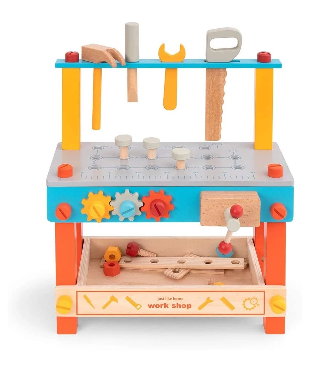 Kids Tool Bench Small Kids Workbench Wooden Toddler Workbench Pretend Play Toy Construction Building Tools Set for Boys Toddl...