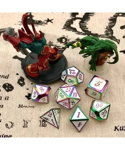 DND Metal Dice Set Enamel dice 7 Die Polyhedral Dice Set DND Dice Role Playing Game Dice Set with Storage Bag for RPG Dungeon...