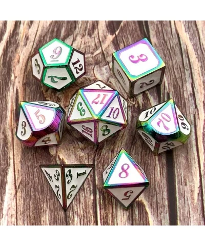 DND Metal Dice Set Enamel dice 7 Die Polyhedral Dice Set DND Dice Role Playing Game Dice Set with Storage Bag for RPG Dungeon...