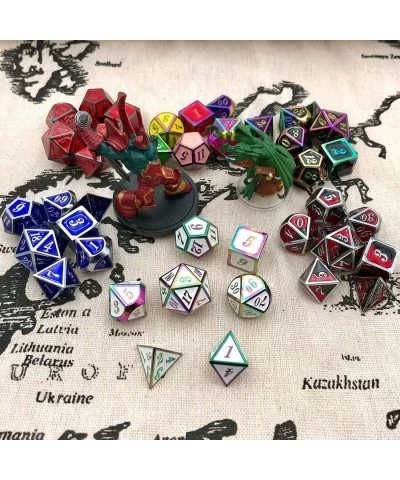 DND Metal Dice Set Enamel dice 7 Die Polyhedral Dice Set DND Dice Role Playing Game Dice Set with Storage Bag for RPG Dungeon...