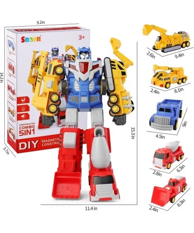 Toys for 3 4 5 6 7 Year Old Boys - Construction Vehicles Transform Robot Kids Toys STEM Building Toddler Toys for Kids Ages 4...