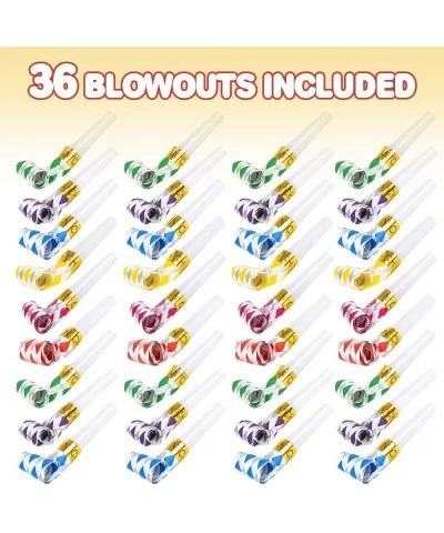 Blow Outs Whistles - Party Pack of 36 Musical Blowouts Noisemakers - Fun Assorted Colors Birthday Party Supplies and Favors f...