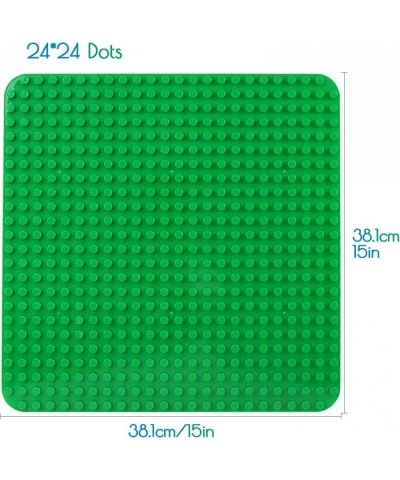 Large Baseplates Compatible with DUPLO | 15" x 15" Building Block Base Plates for Large Blocks | Large Pegs for Toddlers | La...