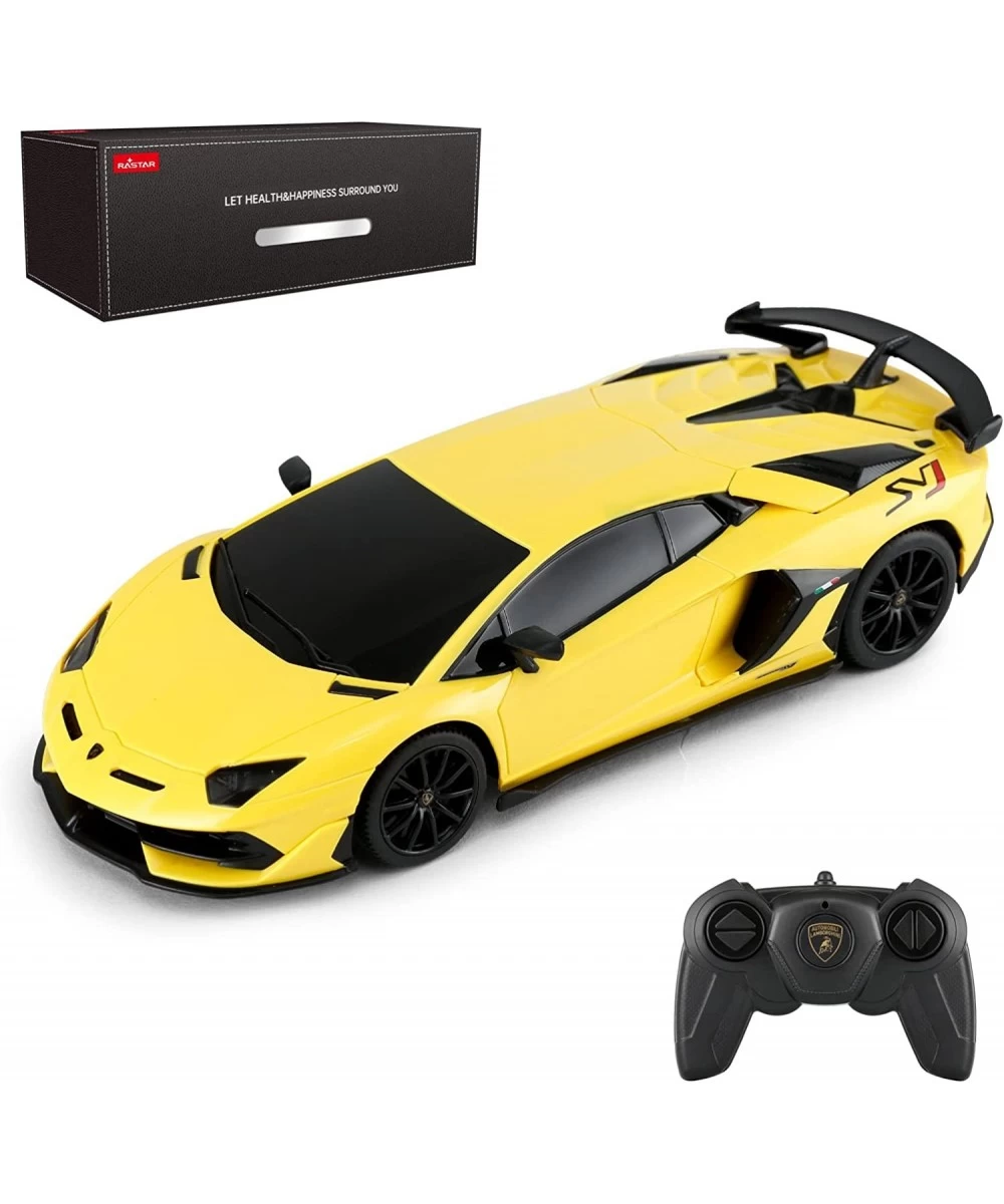 Lamborghini Remote Control Car 1/24 RC Lamborghini Aventador SVJ RC Model Toy Car Yellow $45.48 Remote & App Controlled Vehicles