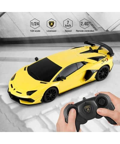 Lamborghini Remote Control Car 1/24 RC Lamborghini Aventador SVJ RC Model Toy Car Yellow $45.48 Remote & App Controlled Vehicles