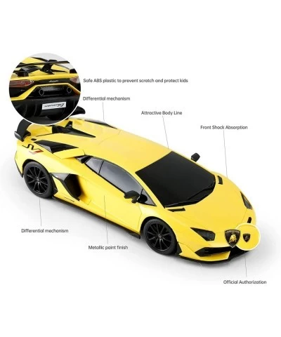 Lamborghini Remote Control Car 1/24 RC Lamborghini Aventador SVJ RC Model Toy Car Yellow $45.48 Remote & App Controlled Vehicles