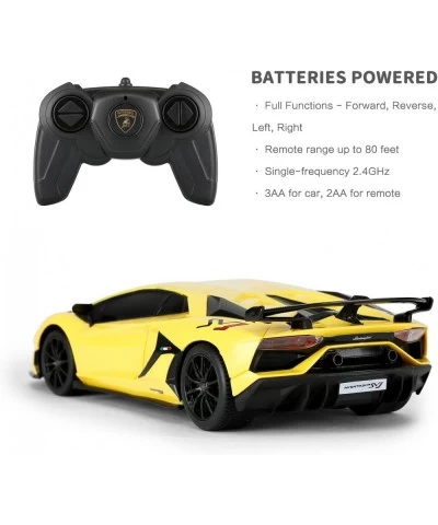 Lamborghini Remote Control Car 1/24 RC Lamborghini Aventador SVJ RC Model Toy Car Yellow $45.48 Remote & App Controlled Vehicles