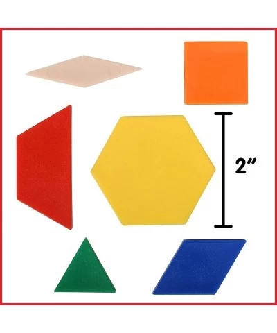 Plastic Pattern Blocks - Set of 250 - Early Geometry Skills - Math Manipulative for Shape Recognition Symmetry Patterning and...