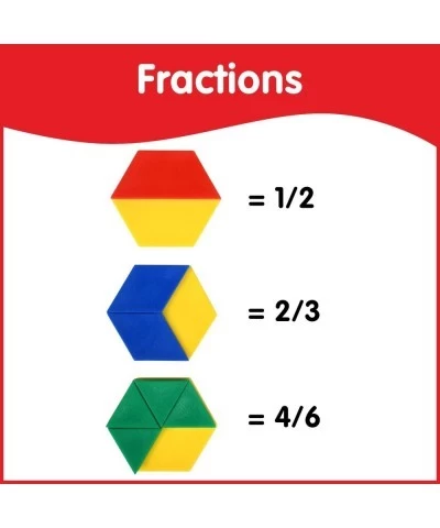 Plastic Pattern Blocks - Set of 250 - Early Geometry Skills - Math Manipulative for Shape Recognition Symmetry Patterning and...