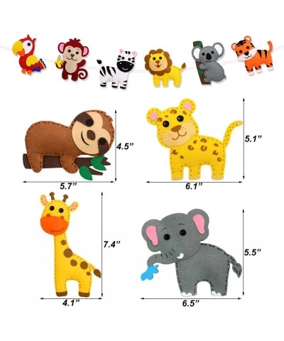 Safari Jungle Animals Sewing Craft Kit DIY Kids Craft and Sew Set for Girls and Boys Educational Beginners Sewing Stuffed Ani...