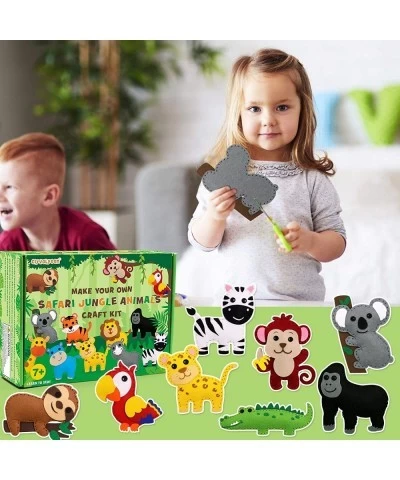 Safari Jungle Animals Sewing Craft Kit DIY Kids Craft and Sew Set for Girls and Boys Educational Beginners Sewing Stuffed Ani...