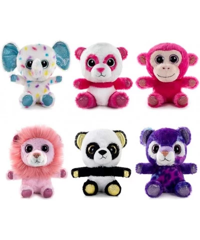 5" Plush Toys Set Stuffed Animals Bundle of Zoo Animal Toys Lion/Monkey/Elephant/Pink Bear/Purple Bear/Panda Stuffed Animals ...