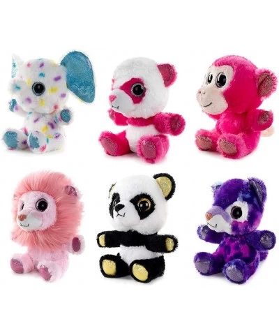 5" Plush Toys Set Stuffed Animals Bundle of Zoo Animal Toys Lion/Monkey/Elephant/Pink Bear/Purple Bear/Panda Stuffed Animals ...