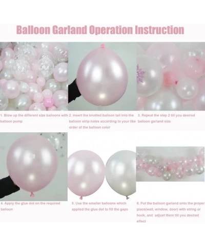 112Pcs Winter Frozen Balloons Garland Kit 12" 5" Pink White Silver Latex Balloons Snowflake Balloons with Artificial Snowflak...