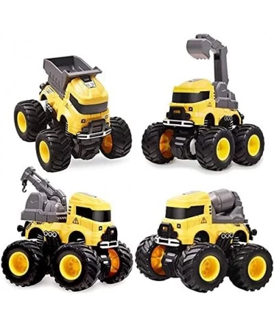 4PCS Pull Back Construction Truck Cars Excavator Toys Mixer Crane Dump Trucks for Boys Friction Powered Push and Go Toy Cars ...