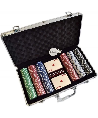 Poker Chip Set 11.5 Gram for Texas Holdem Blackjack Casino Gambling with Aluminum Case Cards Dealer Button (Choose 300 or 500...