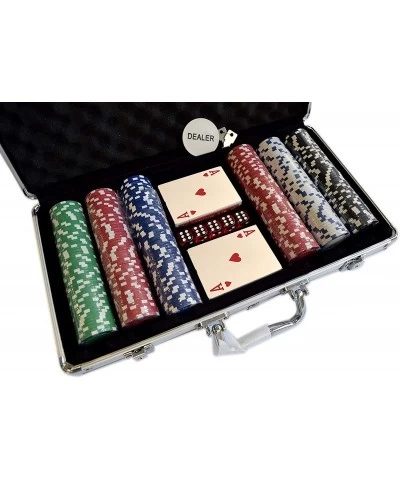 Poker Chip Set 11.5 Gram for Texas Holdem Blackjack Casino Gambling with Aluminum Case Cards Dealer Button (Choose 300 or 500...