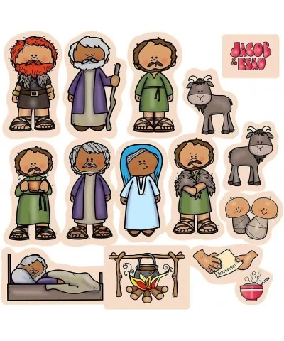 Jacob & Esau Felt Figures for Bible Flannel Board Stories 15 Precut Figures Story Guide Activity Pages $29.43 Magnetic & Felt...