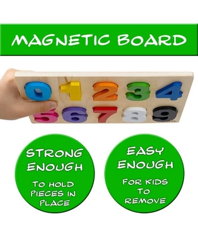 Magnetic Wooden Educational Number Puzzle - Learn Numbers & Color Recognition Toy – Toddler Preschool Game – Kids Montessori ...