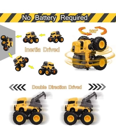 4PCS Pull Back Construction Truck Cars Excavator Toys Mixer Crane Dump Trucks for Boys Friction Powered Push and Go Toy Cars ...