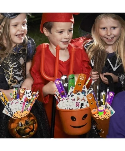 168 PCS Halloween Party Favors for Kids Assorted Halloween Goodie Bag Fillers Stationery Set Kids Halloween Toys Bulk Non Can...