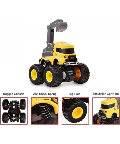 4PCS Pull Back Construction Truck Cars Excavator Toys Mixer Crane Dump Trucks for Boys Friction Powered Push and Go Toy Cars ...