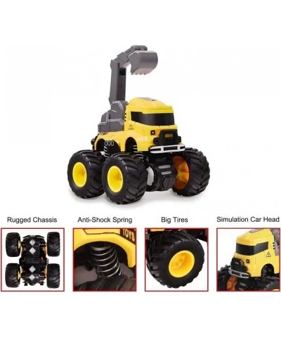 4PCS Pull Back Construction Truck Cars Excavator Toys Mixer Crane Dump Trucks for Boys Friction Powered Push and Go Toy Cars ...