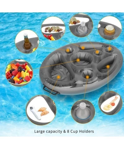 Floating Drink Holder with 8 Holes Pool Drink Holder Drink Float for Swimming Pool Tub Beach and Party Supplies Inflatable Dr...