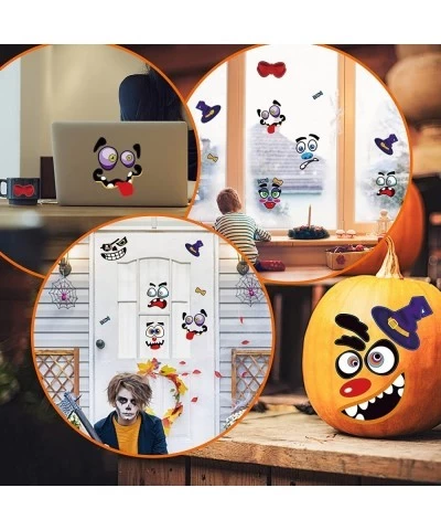 8 Pcs Halloween Pumpkin Stickers Children's Halloween Pumpkin Decoration Crafts Pumpkin Face Stickers for Party School or Fam...