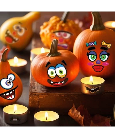 8 Pcs Halloween Pumpkin Stickers Children's Halloween Pumpkin Decoration Crafts Pumpkin Face Stickers for Party School or Fam...