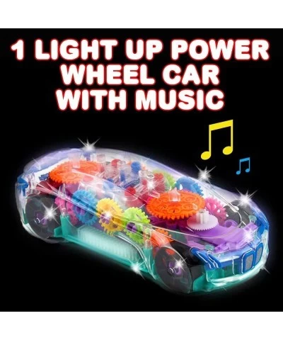 Light Up Transparent Car Toy for Kids 1PC Bump and Go Toy Car with Colorful Moving Gears Music and LED Effects Fun Educationa...