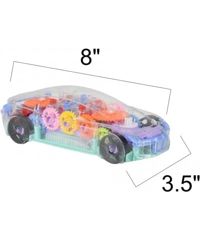 Light Up Transparent Car Toy for Kids 1PC Bump and Go Toy Car with Colorful Moving Gears Music and LED Effects Fun Educationa...