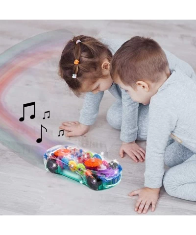 Light Up Transparent Car Toy for Kids 1PC Bump and Go Toy Car with Colorful Moving Gears Music and LED Effects Fun Educationa...