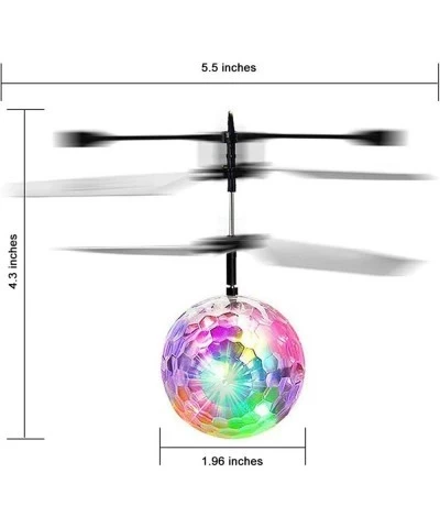 Transparent Flying Ball Kids RC Toys Remote Controller Induction Light Up Ball Rechargeable Drone Toy for Indoor Outdoor Game...