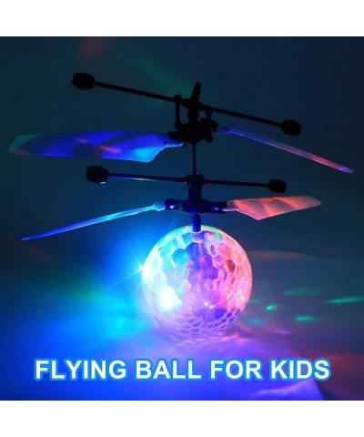 Transparent Flying Ball Kids RC Toys Remote Controller Induction Light Up Ball Rechargeable Drone Toy for Indoor Outdoor Game...