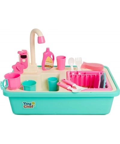 Unicorn Water Play Kitchen Sink Toy Set with Color Changing Accessories and Automatic Water Cycle System - Pretend Toys for T...