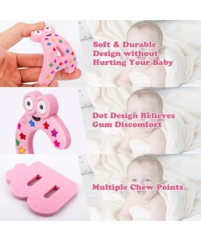 Baby Teething Toys for 0-6 Months 6-12 Months ABC Design Teethers BPA Free Silicone Baby Molar Teether Chew Toys Gift for Bab...